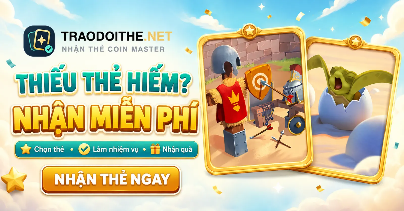 Nhận thẻ hiếm Coin Master miễn phí